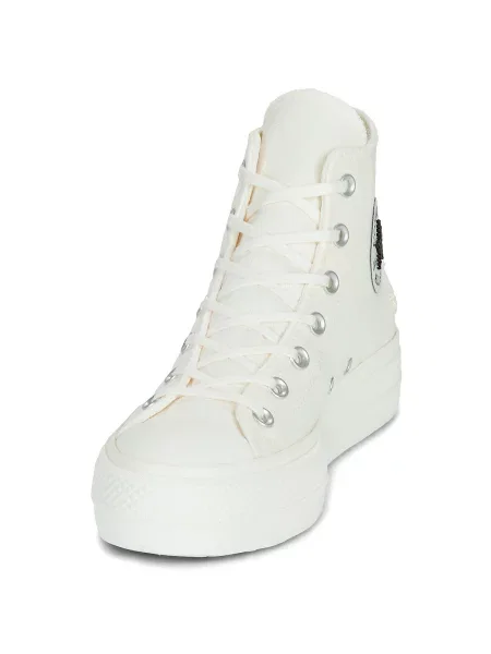 Tenisky Converse Chuck Taylor All Star na platformě s korálky bílé