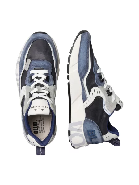 Sneakersy Voile Blanche skórzane niebieskie