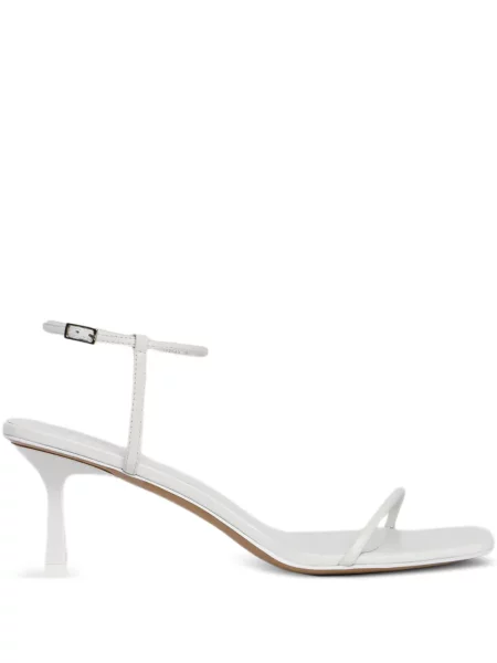 Sandale 12 Storeez din piele cu bretele alb