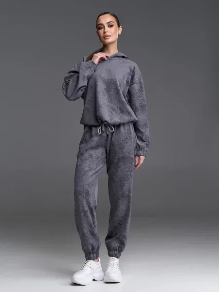 Велюровий Спортивний костюм ISSA Plus сірий