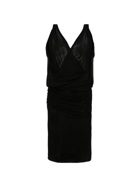 Sukienka midi Saint Laurent do kolan czarna