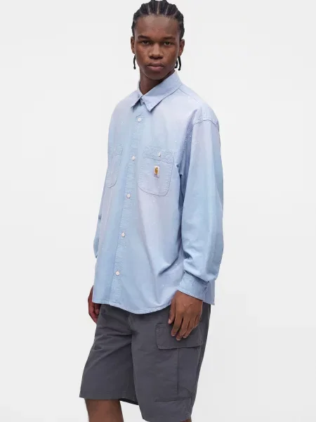 Carhartt WIP Košeľa svetlomodrá biela