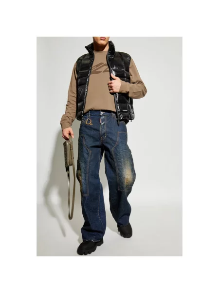 Szerokie jeansy Dsquared2 niebieskie