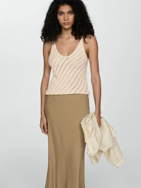 MANGO Майка бежевий