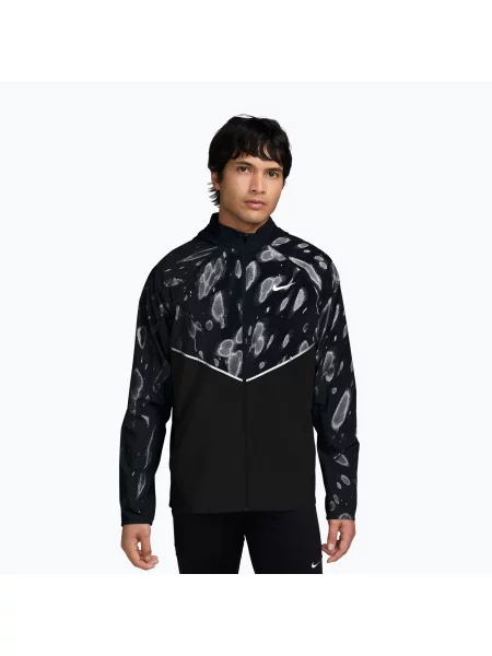 Geacă de alergare pentru bărbați Nike Miler Repel UV Printed black/black negru