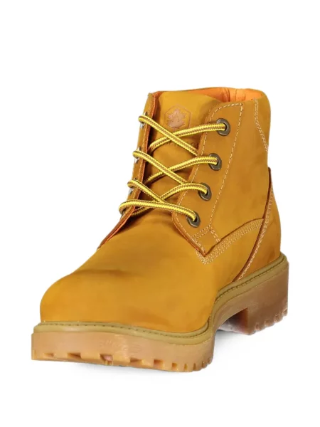 Botine Lumberjack cu șireturi din piele galben