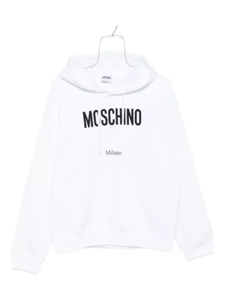 Hanorac cu glugă Moschino cu imagine alb