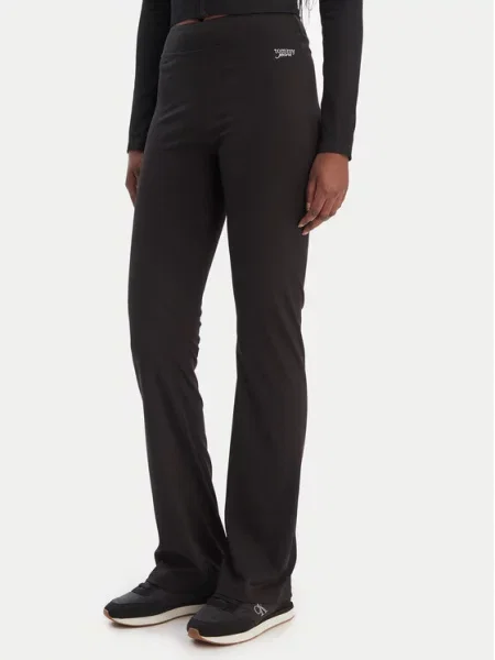 Tommy Jeans Legginsy Kick Flare Fit czarny