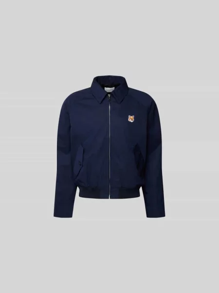 Kurtka koszulowa z wyhaftowanym logo Maison Kitsune granatowa