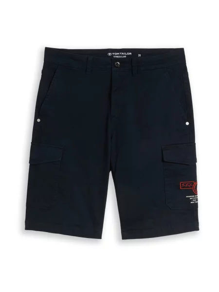 TOM TAILOR Pantaloni cu albastru noapte / roșu orange alb