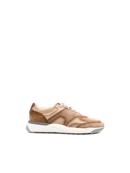 Sneakersy Santoni skórzane brązowe