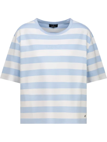 Monari Tricou albastru deschis alb