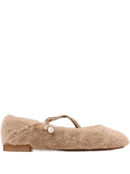 Pántos báránybőr balerina Jimmy Choo barna