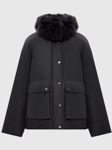 Пухова куртка з хутром Brunello Cucinelli сіра