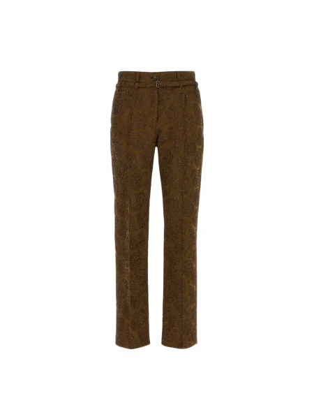 Spodnie Dries Van Noten brązowe