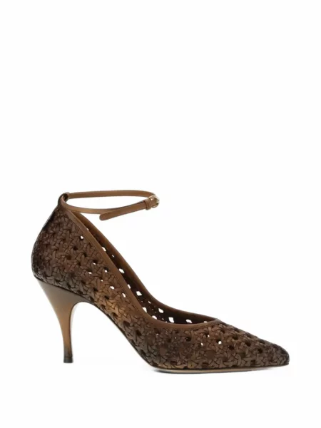 Pantofi cu toc Miu Miu din piele maro