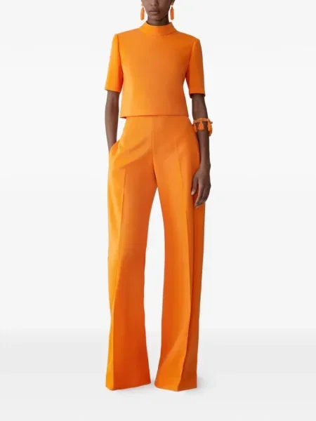 Pantaloni Carolina Herrera cu picior lat portocaliu