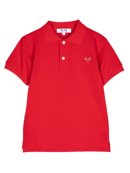 Koszulka polo dziecięca Comme Des Garcons Play czerwona