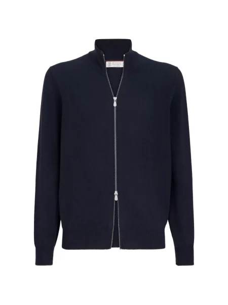 Cardigan Brunello Cucinelli din cașmir albastru
