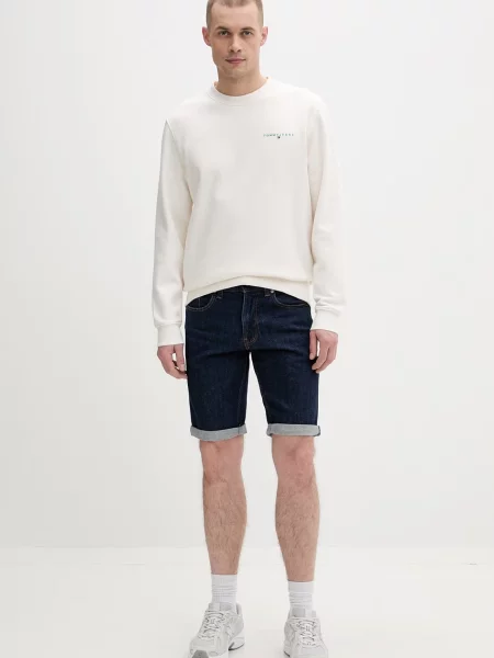 Tommy Jeans pulover z bombažem bež