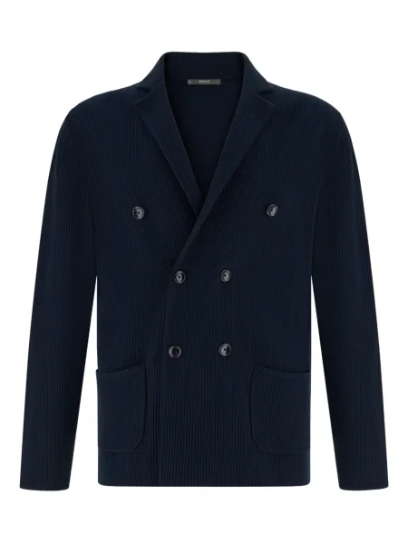 Pletená dvouřadá bunda Boggi Milano modrá