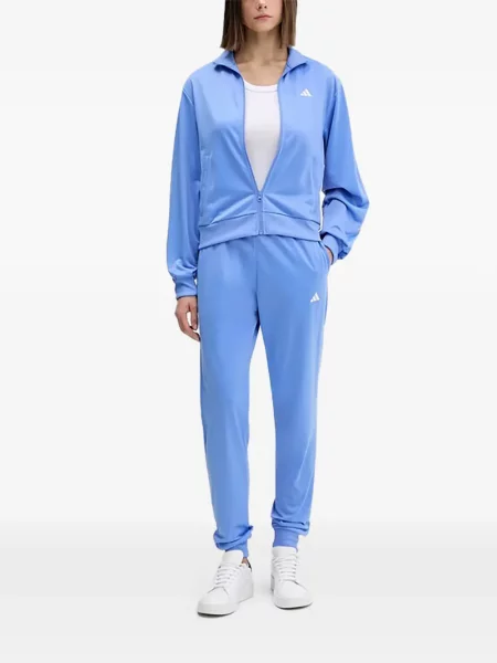 Komplet dresowy Adidas koronkowy sznurowany w paski różowy