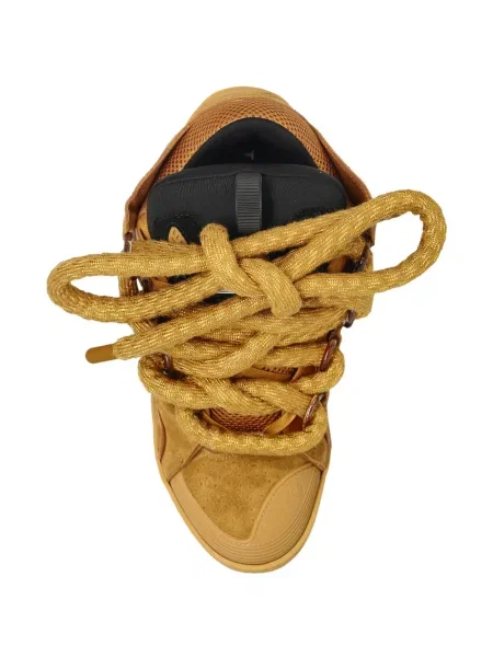 Sneakerși Lanvin cu șireturi din dantelă maro