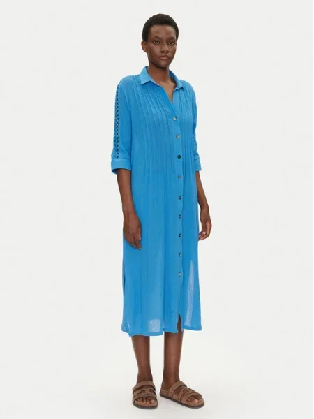 Iconique Rochie tip cămașă albastru