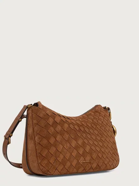MICHAEL Michael Kors klasična torbica semišasta NOLITA rjava