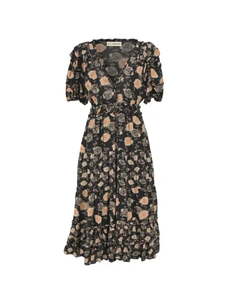 Rochie Ulla Johnson cu model floral cu imagine negru
