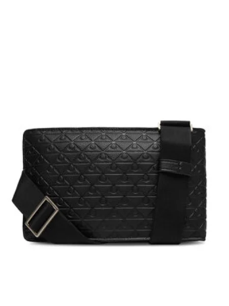 Calvin Klein Válltáska Emblem Aop Emboss Square Sling fekete