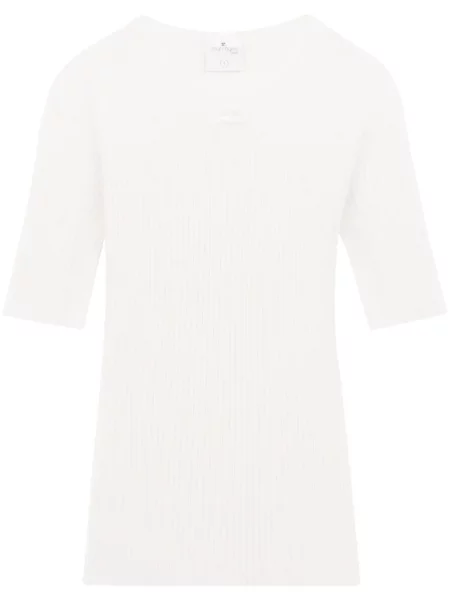 Sweter Courreges prążkowany biały