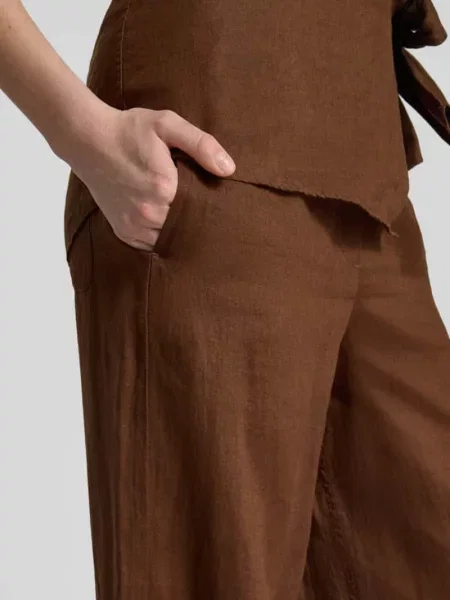 Spodnie o kroju loose fit o szerokości z czystego lnu Tommy Hilfiger