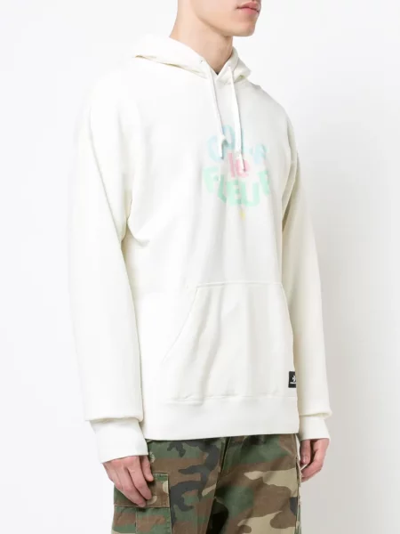 Bluza z kapturem Converse z nadrukiem biała
