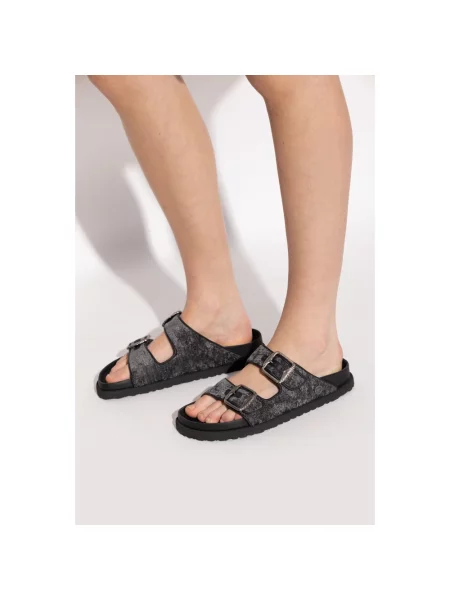 Klapki Birkenstock skórzane czarne
