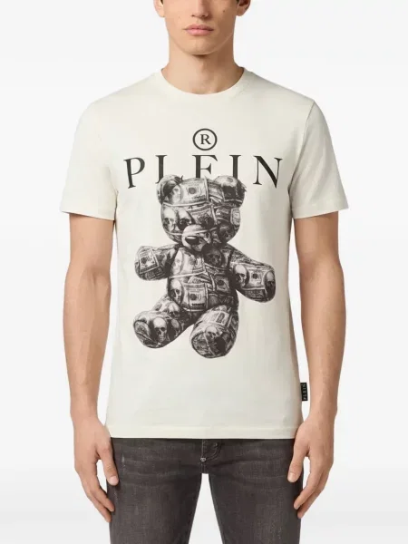 Ursuleț de pluș tricou Philipp Plein din jerseu alb