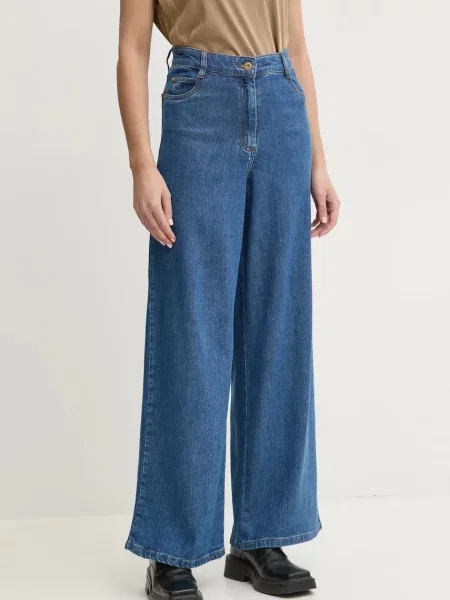 Blugi Sessun cu talie înaltă albastru