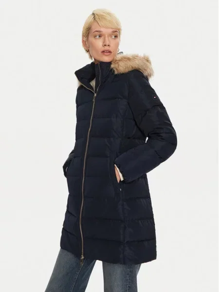 Tommy Hilfiger Pūkinė striukė Heritage Tamsiai mėlyna