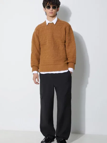 Μάλλινο πουλόβερ Ader Error Seltic Knit ανδρικό καφέ