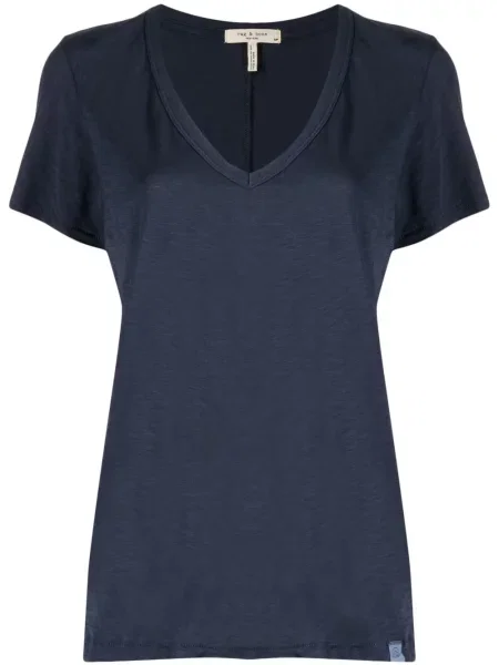 Tricou Rag & Bone cu decolteu rotund albastru