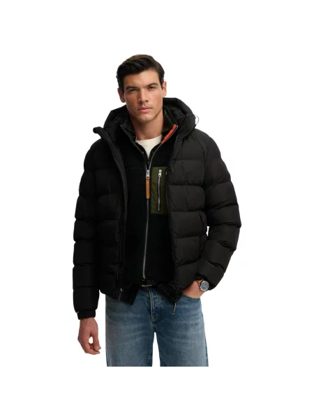 Bunda Superdry s kapucňou čierna