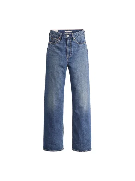 Levi's Dżinsy Szeroka nogawka w prążki Kobiety jednolity niebieski