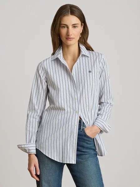 Lauren Ralph Lauren Bluza svetlo / črna / bela modra