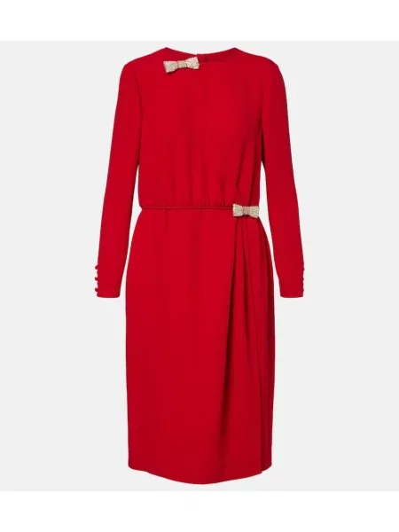 Rochie midi Valentino de mătase până la genunchi de costum roșu