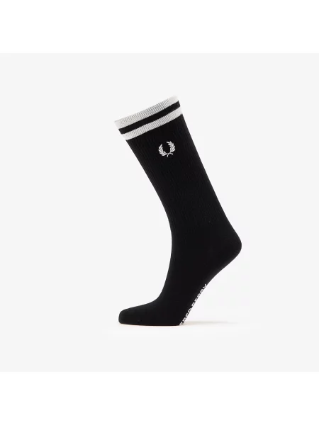 Șosete FRED PERRY Tipped Sports Sock Black/ Snow White alb