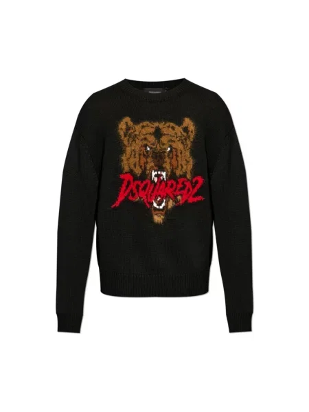 Sweter Dsquared2 wełniany czarny