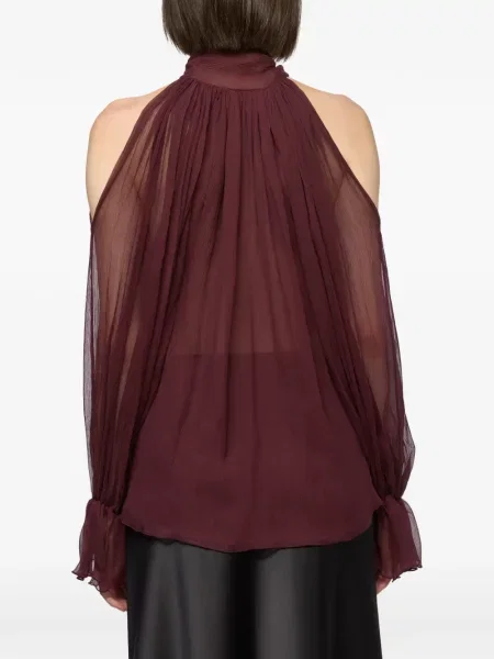 Bluză Atu Body Couture de mătase roșu