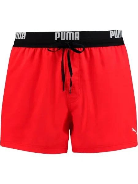 PUMA Maudymosi trumpikės raudona / juoda balta