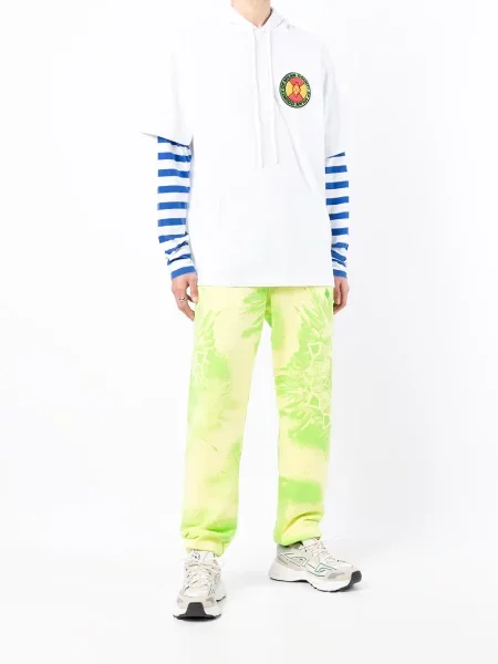 Tie-dye bėgimas kelnės Marcelo Burlon County Of Milan kaklaraiščiai geltona