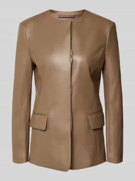 Kurtka o kroju slim fit z materiału skóropodobnego model Doma' Stand Studio